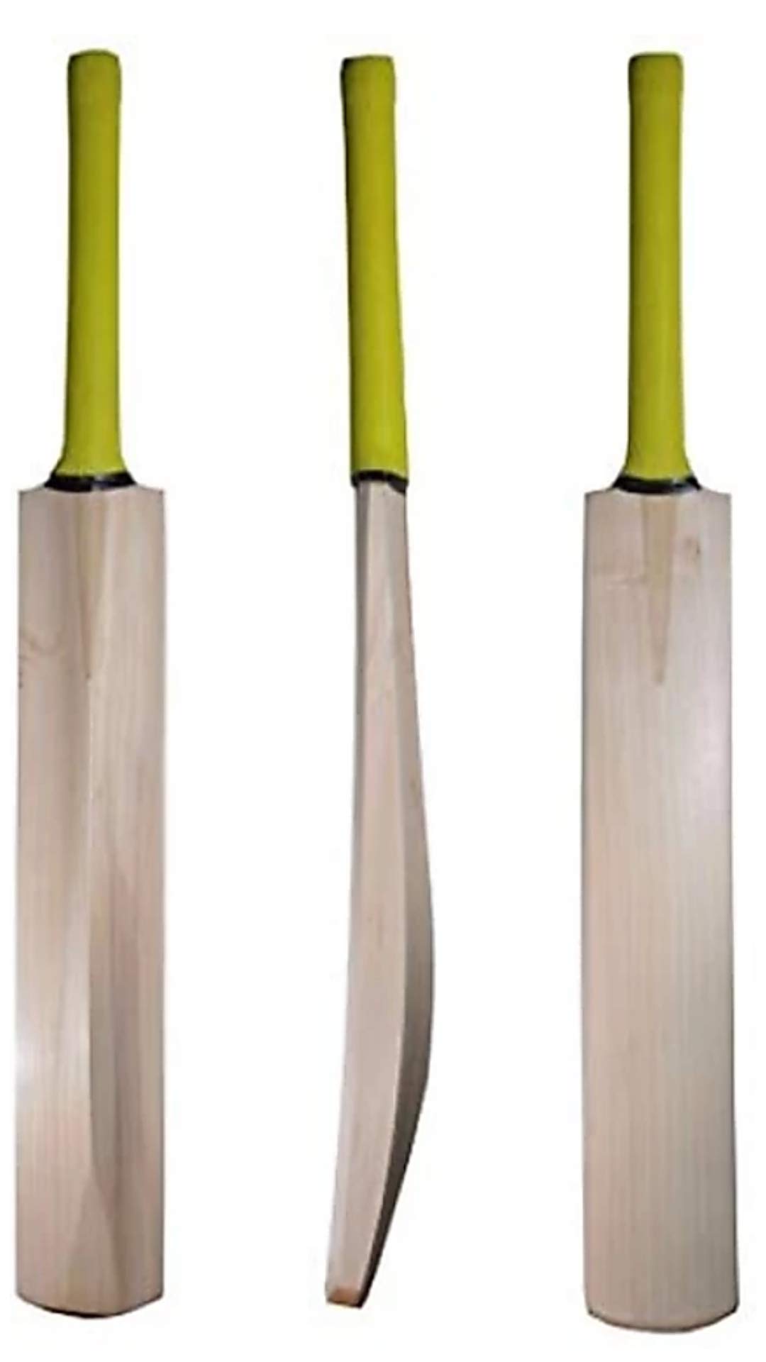 Wooden Cricket Bat Popular Willow for Tennis, Rubber Ball (4 Number, Plain)