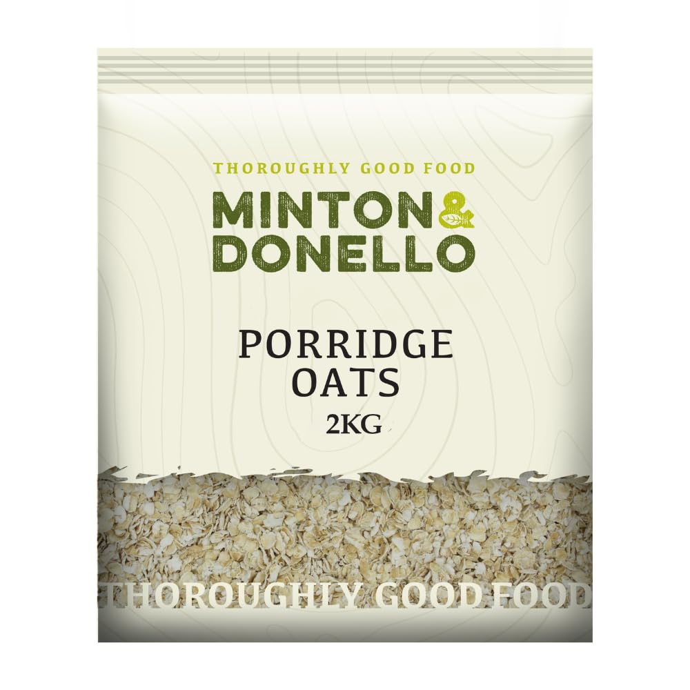Minton & Donello 2Kg Porridge Oats - Wholegrain, High in Fibre, Source of Protein & Iron, Low in Sugar, Salt & Saturated Fat