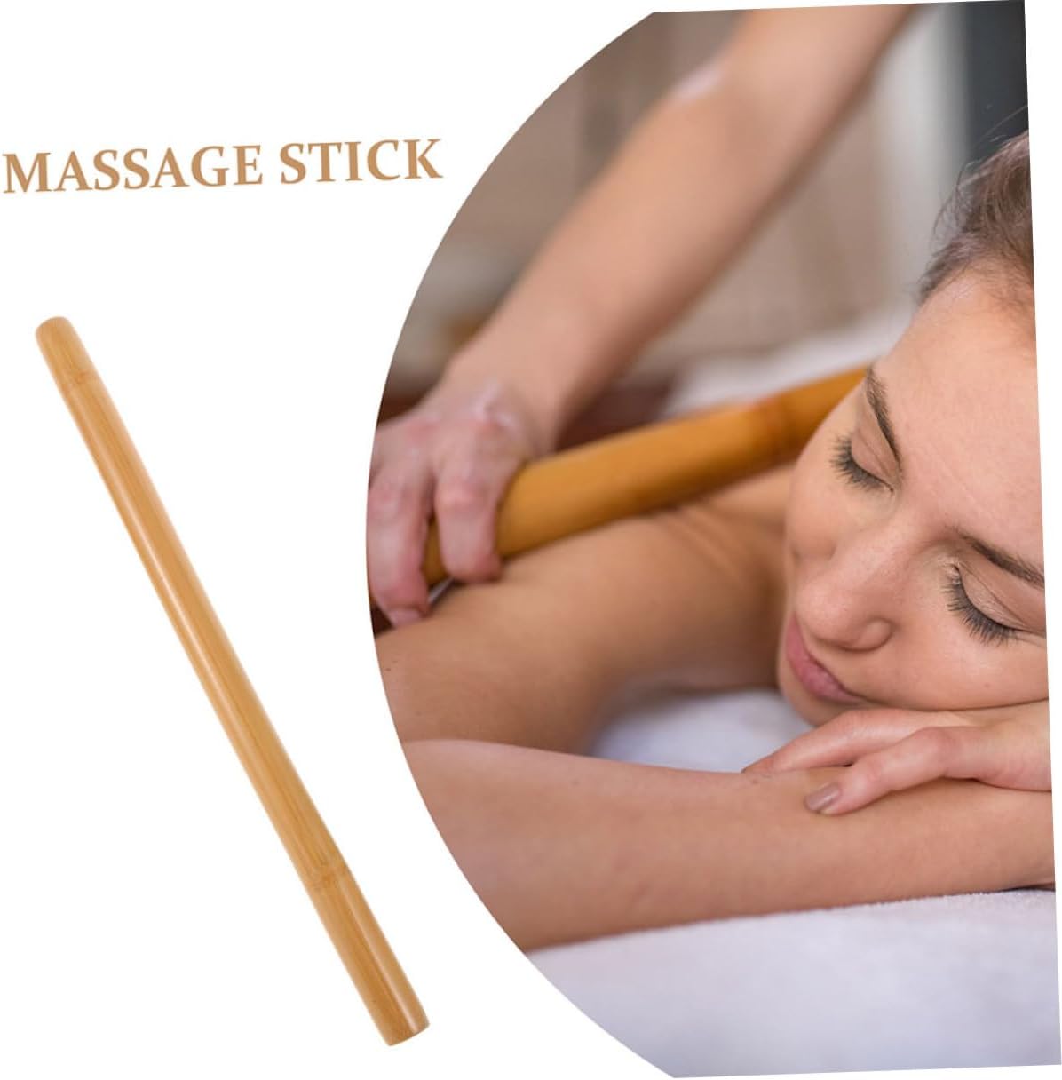 Massage Stick Roller for Deep Tissue Muscle Relaxation, 42cm X 2.5cm Manual Guasha Tool for Full Body and Face Therapy Sturdy Paper Box Packaging
