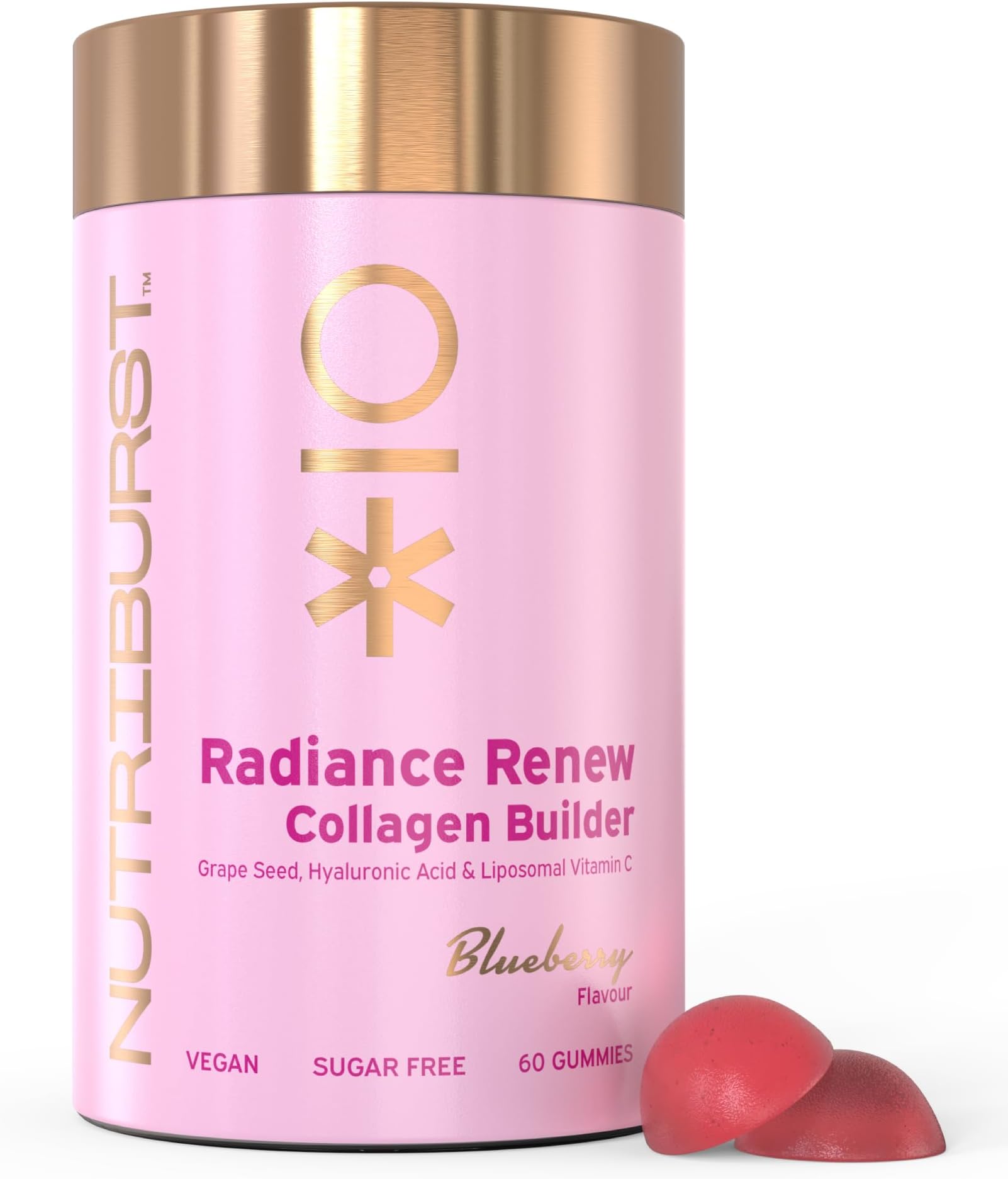 Vegan Collagen Revive Gummies - Biotin (100µg), Hyaluronic Acid (100mg) + Vitamin C (80mg) - Support Natural Collagen Production, Healthy Hair, Nails & Bones - 60 Gummies 1 Month Supply
