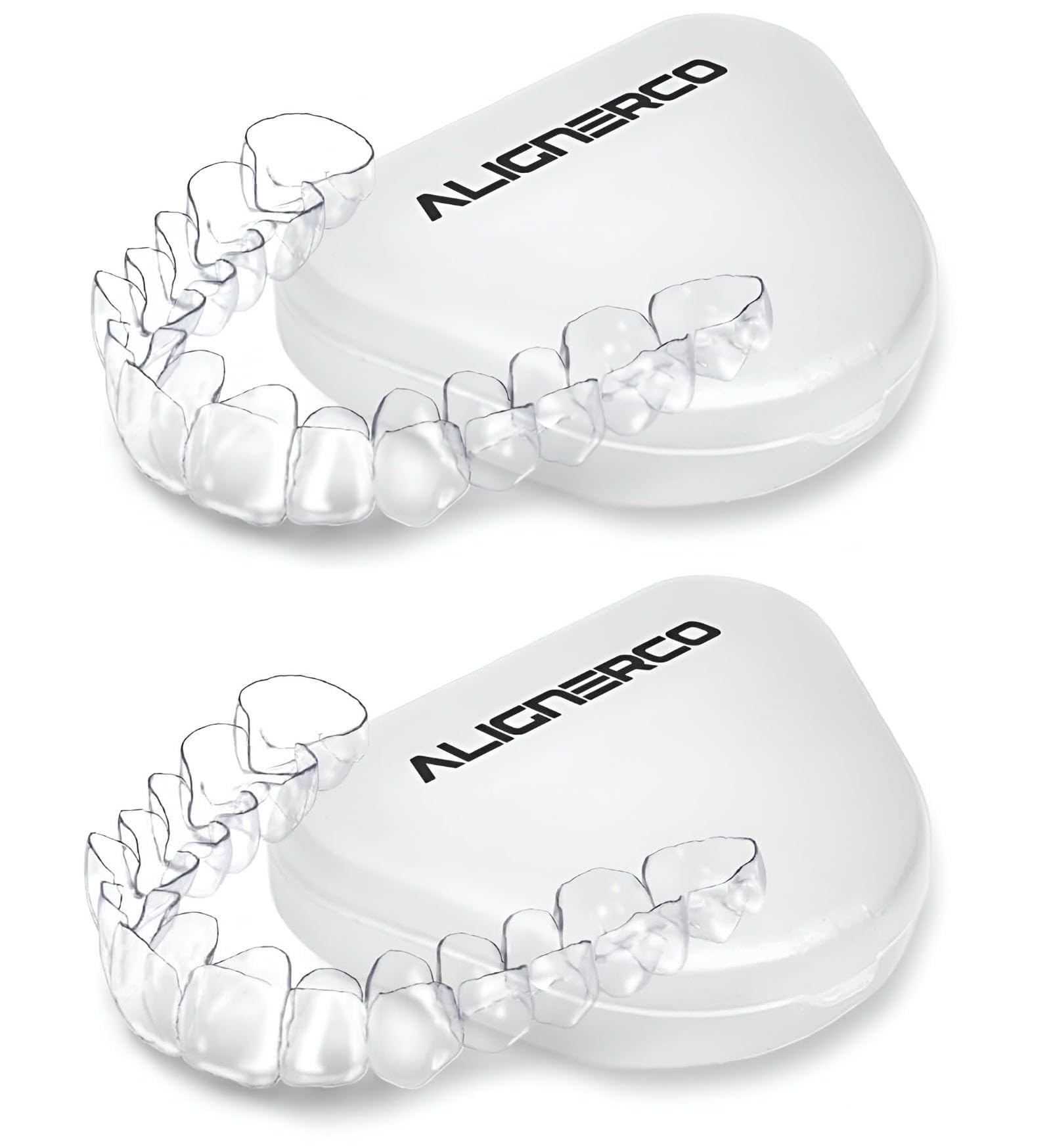 2 Sets of Clear Retainers for Teeth – Plastic Retainers for Teeth After Braces, Teeth Retainers for Adults & Kids, Custom Clear Retainers for Upper &