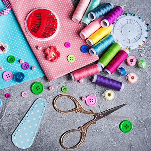 image for Hisuper Embroidery Scissors with Leather Scissor Cover Small 3.6 inch 