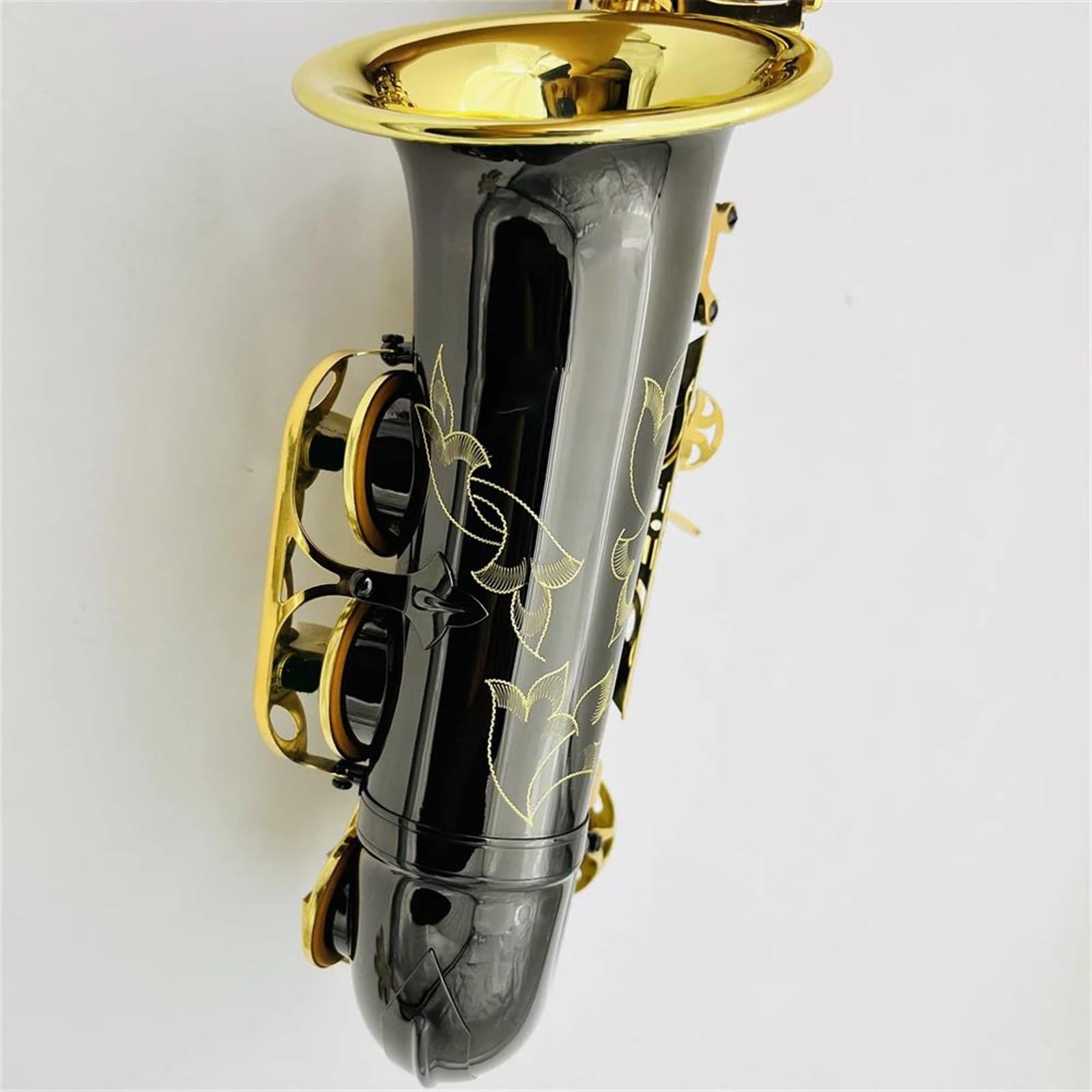 Saxofón Saxofón Alto Eb Plano Negro Niquelado Llaves Doradas Instrumento Musical Profesional (Color : High-end bag)