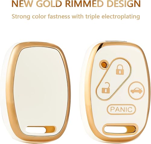 Miniatura 4 de OFFCURVE Funda para llavero con llavero para Honda, funda protectora completa para llave de auto para Honda Accord Accord Crosstour CR-V Civic