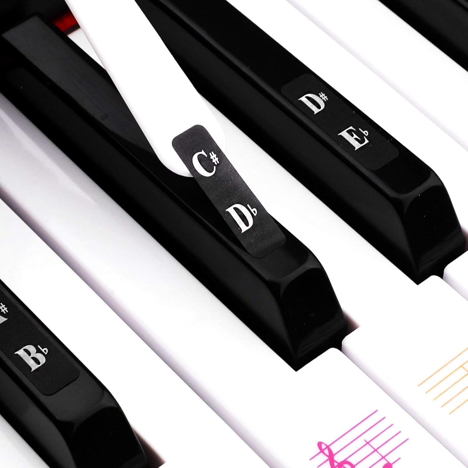 Piano keys Stickers for 88/61/54/49/37 Key. Transparent Removable,Colorful Thinner Material,with Cleaning Cloth