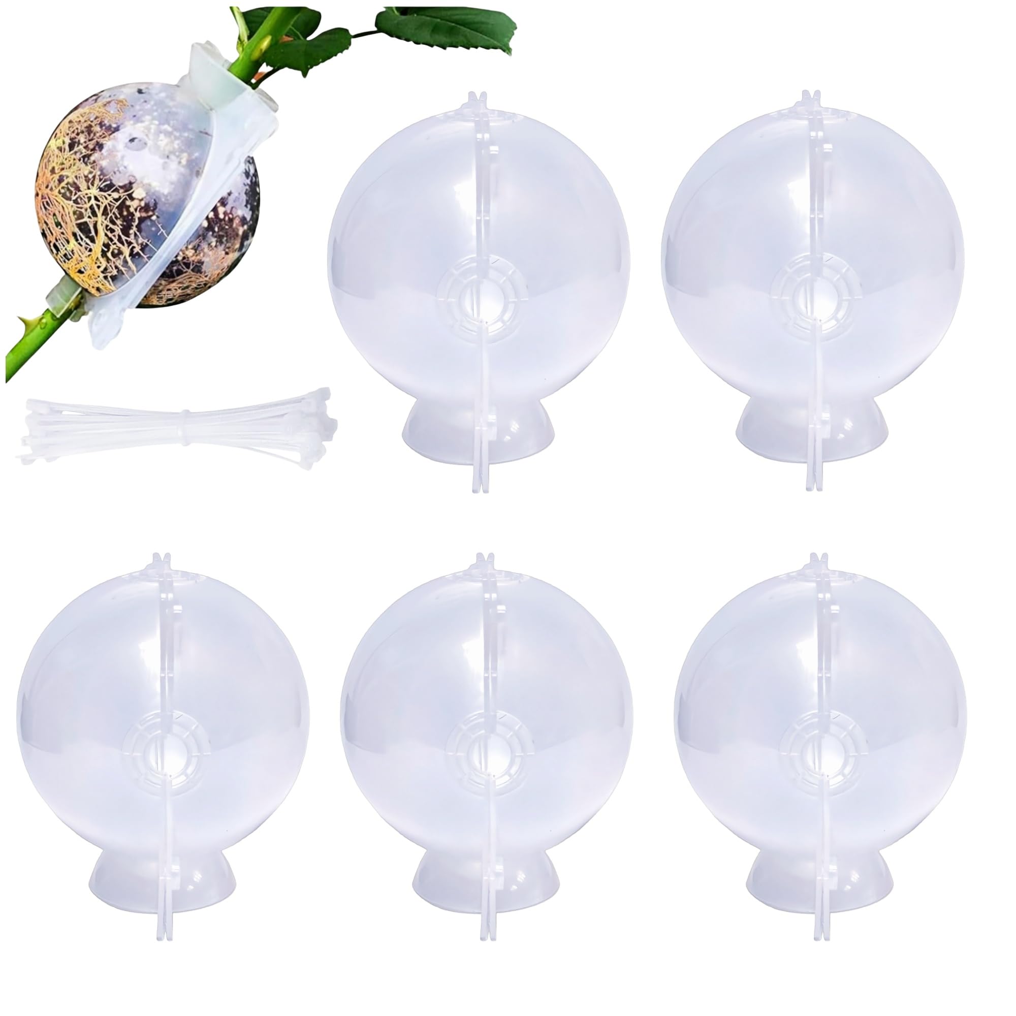 RIZTGAE 5 PCS Root Trainers,Reusable Transparent Propagators for Plants Gardening Tools Plant Propagation Buddy Plant Root Growing Box Tree Propagation Tubes Propagation Kit(With Extra Zip Ties) — image 1