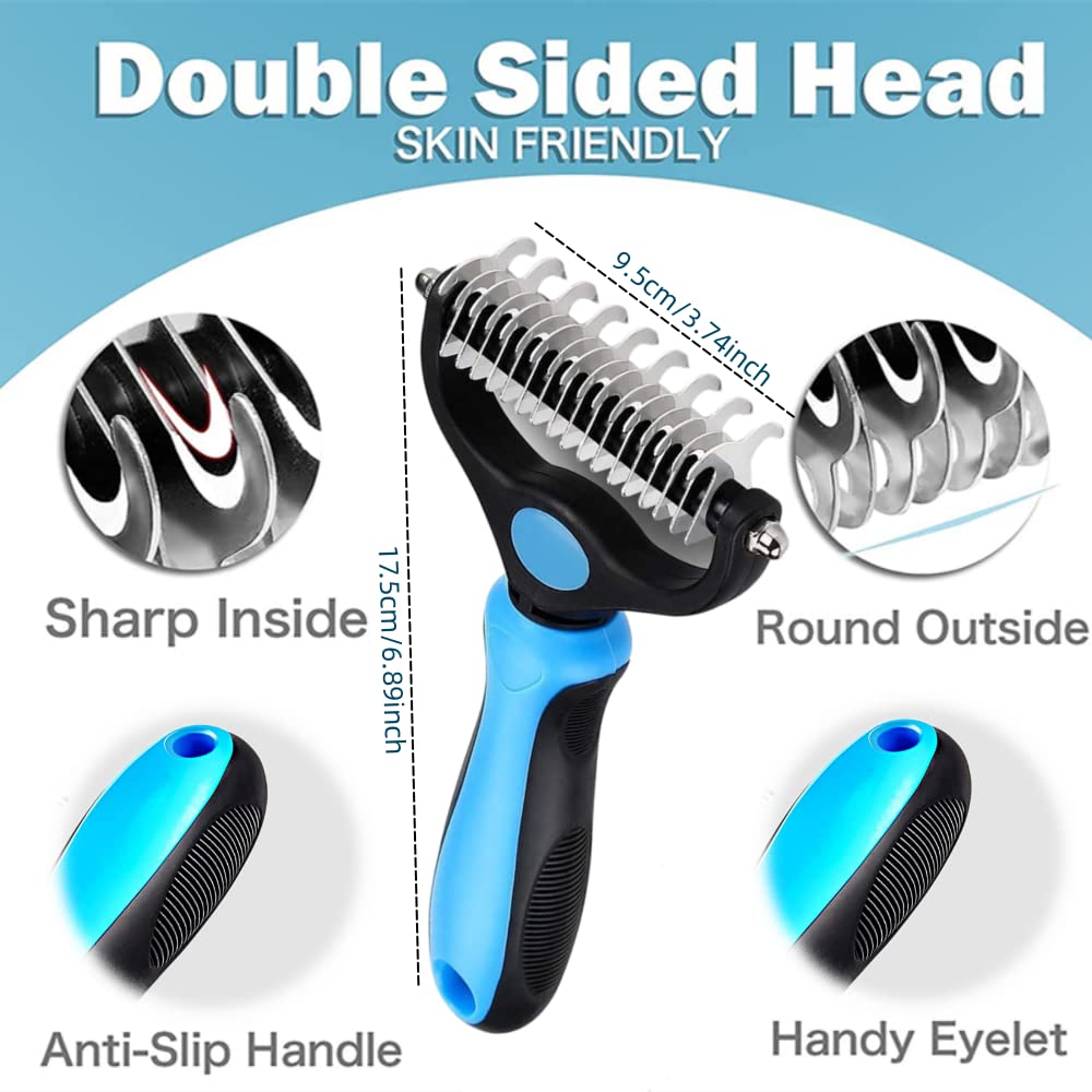 Brosse pour chien – Peigne démêlant double face, brosses pour chats à poils longs et courts, brosse de toilettage pour chat – Brosses de toilettage pour chiens et chats