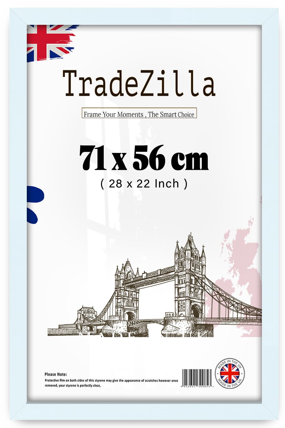 TradeZilla | Large 2' 4" x 1' 10" - 28 x 22 Eton Wood Poster Frames Ideal for Living Room, Wall Galleries (71 x 56 CM) [ White ]