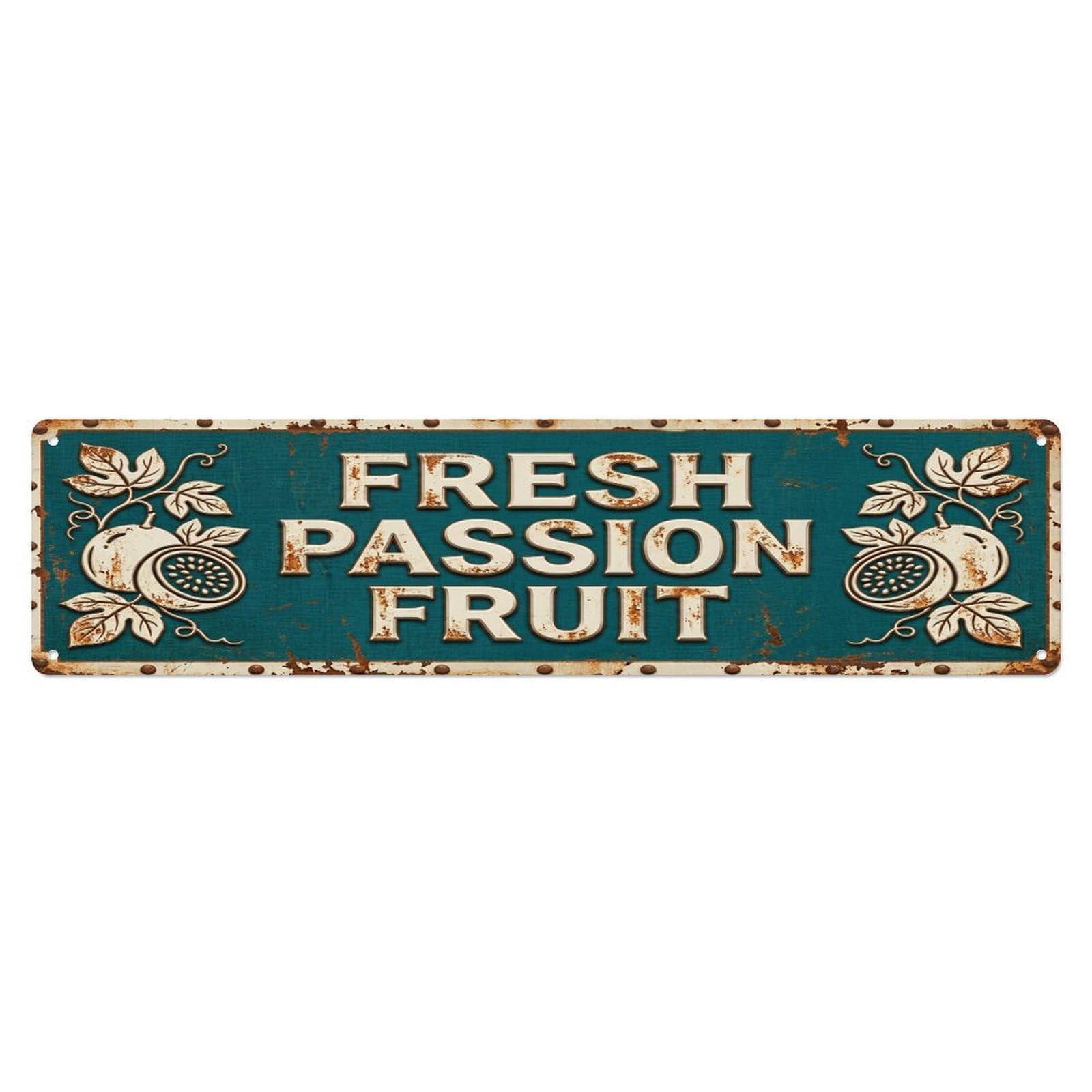 FRESH PASSION FRUIT Vintage Fruit Rustic Farmhouse Metal Tin Sign