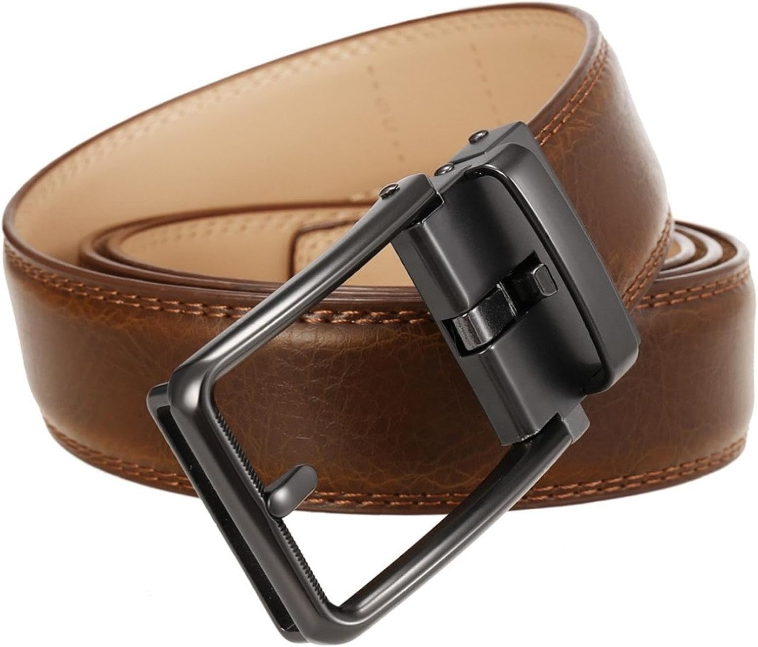 Unique Mens Genuine Leather Belt Automatic Buckle Fashion Accessories image 3