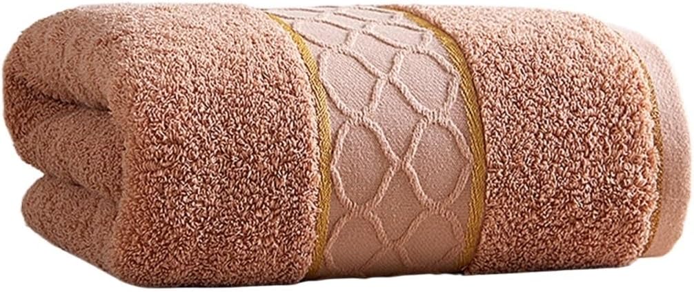 Cotton Bath Towel Adult Soft Absorbent Towels Bathroom Sets Towels for Home(White-Patch Five-Pointed star4)