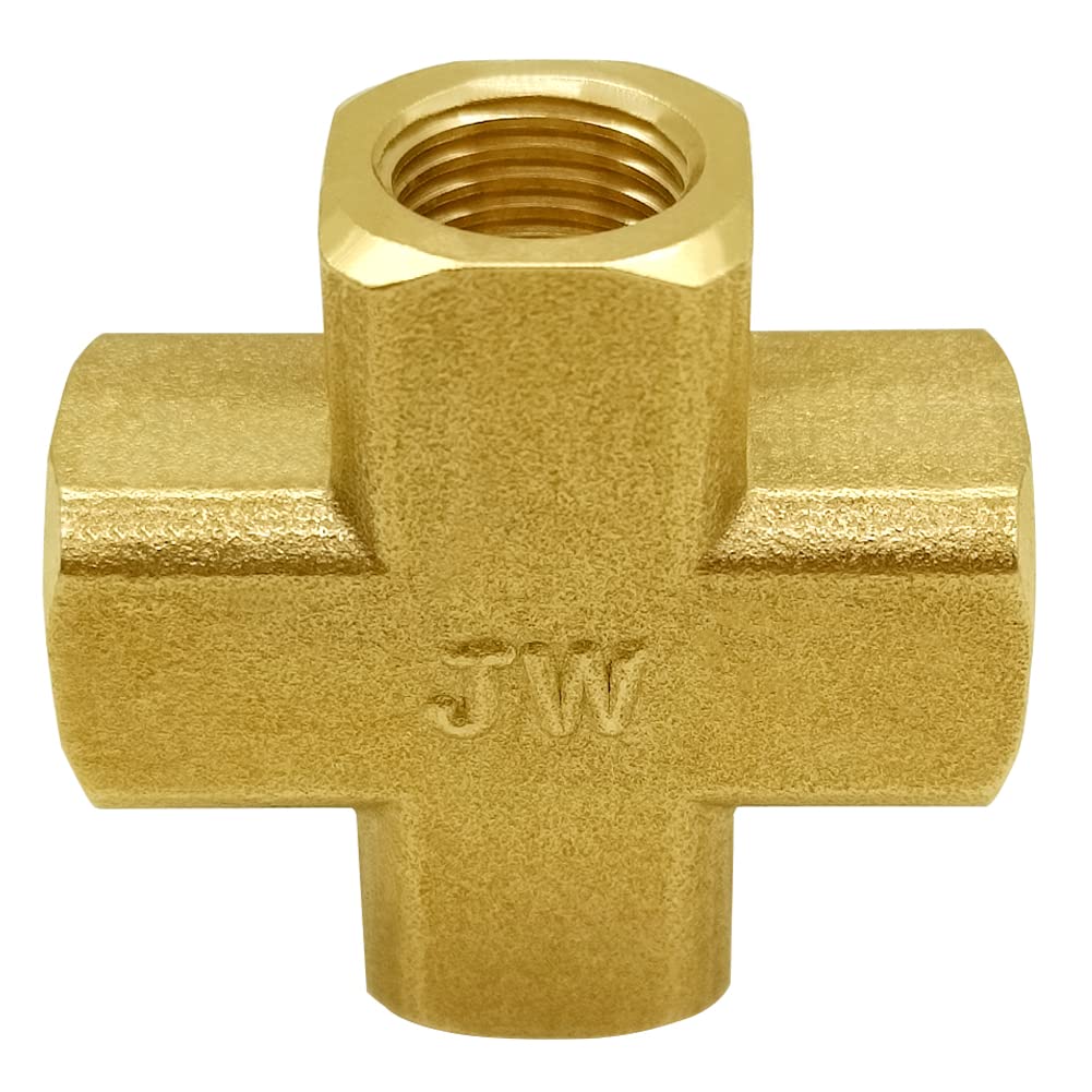 Raccord femelle NPT 1/4" laiton 4 voies tuyau eau gaz huile connecteur croix