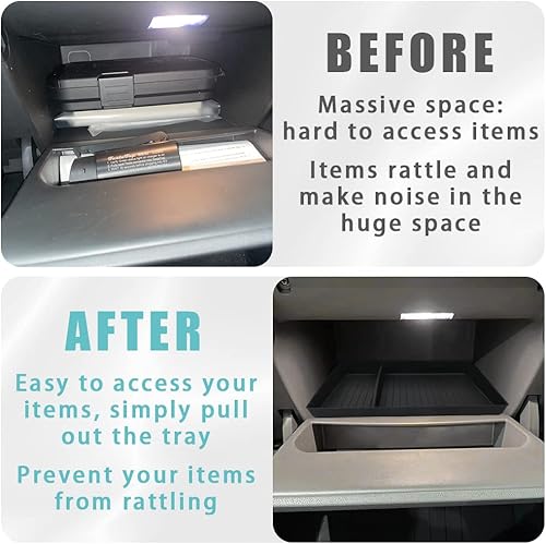 Miniatura 6 de BestEvMod Para Ioniq5 - Bandeja organizadora de guanteras, accesorios de material TPE antideslizante para absorción de impactos, compatible con