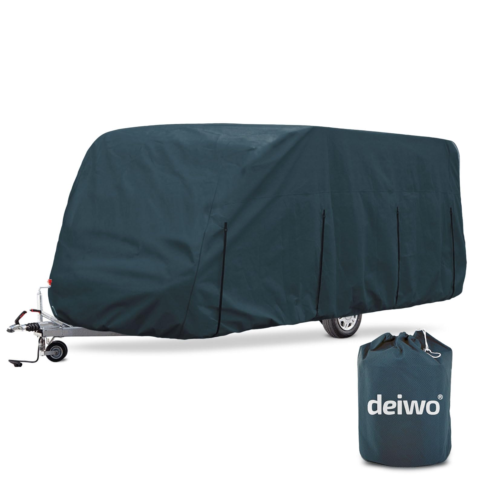 Deiwo Essential Wohnwagen Schutzhülle 610x220x250cm Abdeckplane Caravan Abdeckung