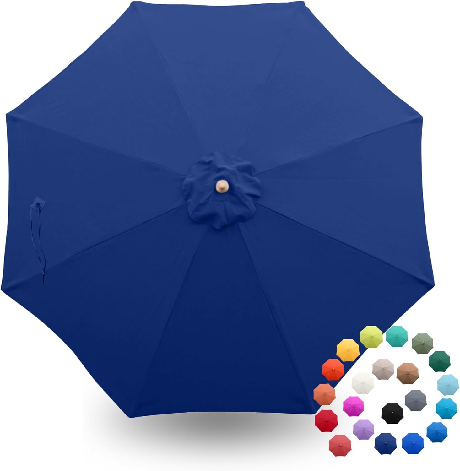 Formosa Covers - 9ft Market Patio Umbrella Replacement Canopy - 8 Ribs Top Canvas - PREMIUM UV Protective and Water Resistant Umbrella Olefin Fabric - Premium Quality Replacement Canopy Cover ONLY (Navy)