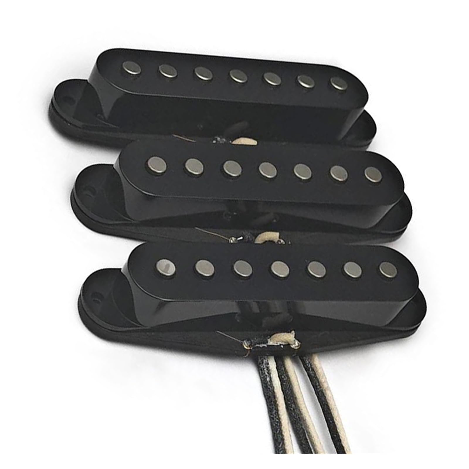 7 Saitiger Alnico 5 Professioneller Einsteiger E Gitarren Tonabnehmer 61.2 Mm Action Schwarz/Weiß(Black 1set)