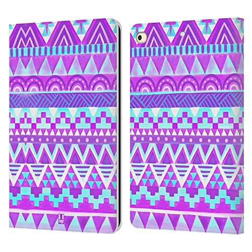 Étui portefeuille iPad 9.7 (2017/2018) Head Case Designs en cuir violet ciel