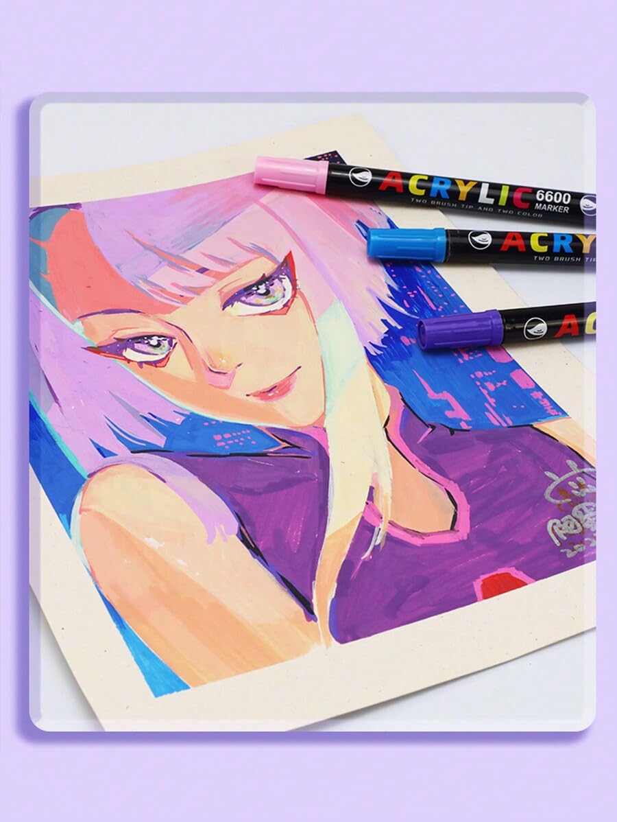 Amazon.co.jp: アクリルマーカーペン アートマーカー 120色セット 60本