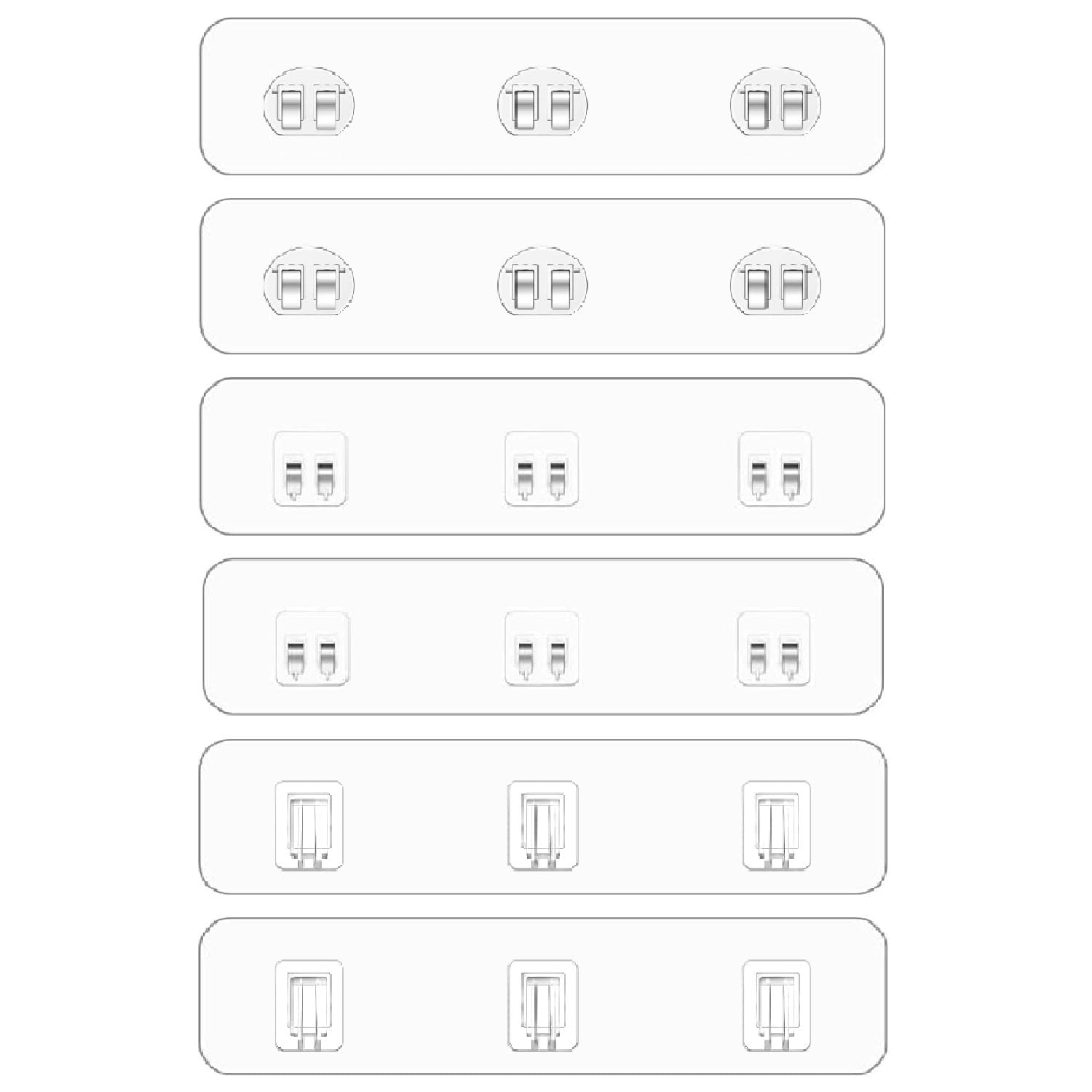 6 Pack Shower Caddy Adhesive Replacement, Transparent Strong Adhesive for Showers Caddy Sticker Pads, No Drilling Strong Hook Strips for Shower Caddy