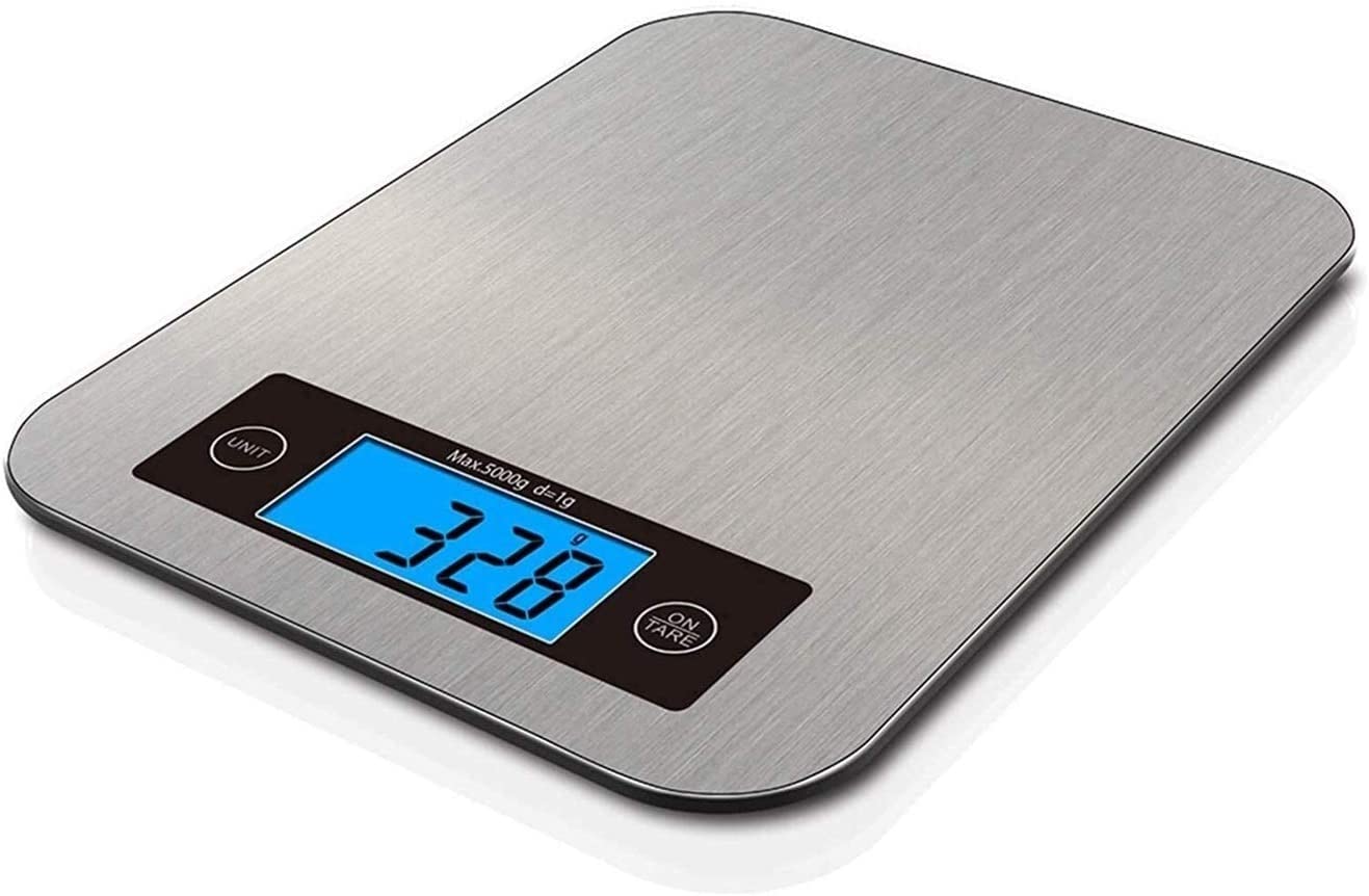 Lebensmittelwaage, 15 kg, digitale Küchenwaage mit 1 g präziser Skalierung, 4 Einheiten LCD-Display-Skala zum Kochen/Backen in G, oz, ml und lb, leicht zu reinigender Edelstahl und gehärtetes Glas