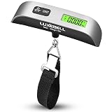 Báscula digital LuxeBell®, para pesar equipajes, portátil, pantalla LCD digital plateado