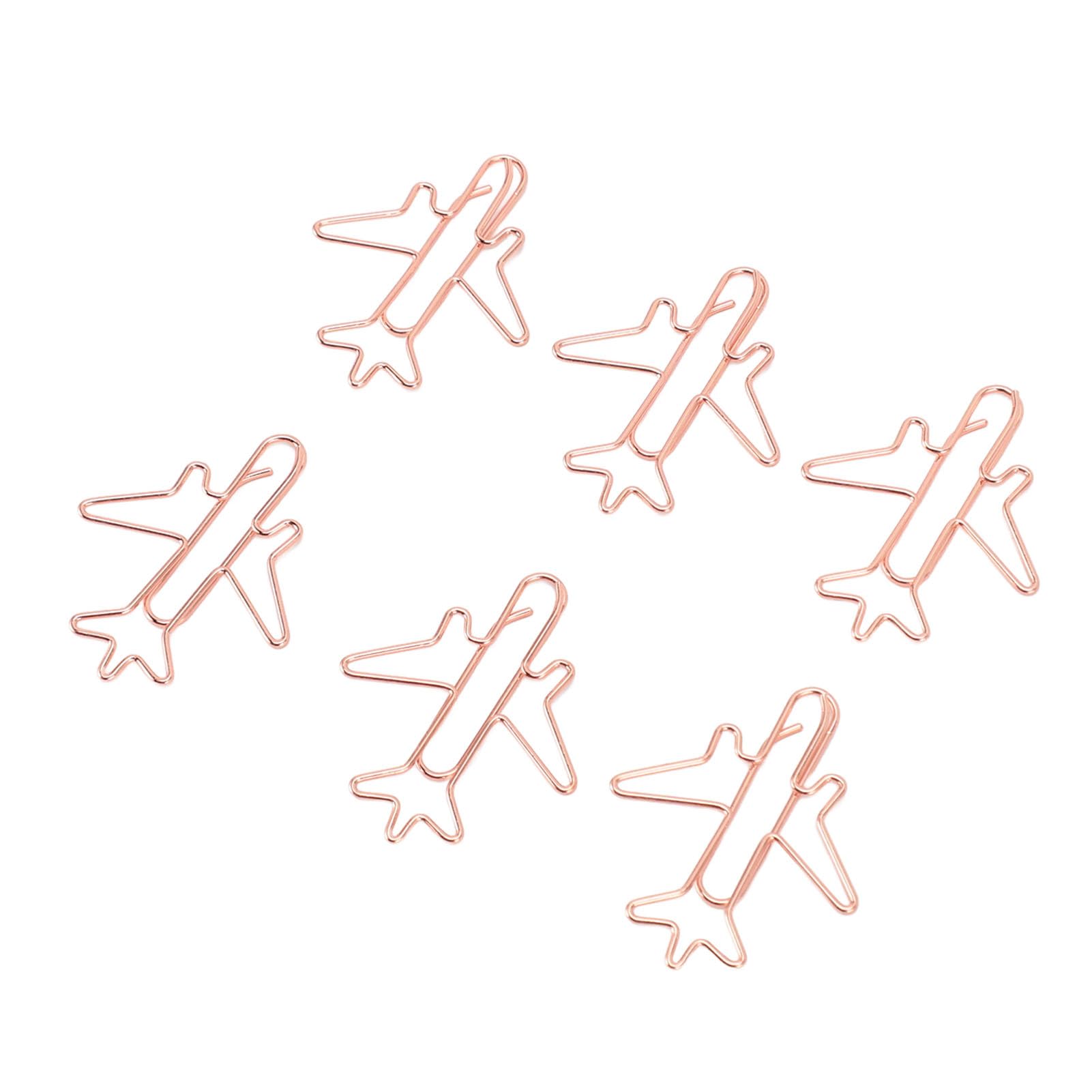 Büroklammern, 20 Stück, süße Büroklammern in Flugzeugform, Roségold, Lesezeichenklammern in Flugzeugform, Büroklammern for Zuhause, Schule, Büro