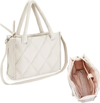 Apipi Lightweight Puffer Tote Bag for Women - 12 x 16 Large Work Tote with Multiple Compartments for Work