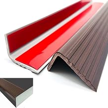 Stair Nosing Vinyl Stair Edge Protector Self Adhesive Rubber Stair Edging Stair Steps Edge Flexible Stair Nose Molding Trim for Outdoor & Indoor 36Inch Brown