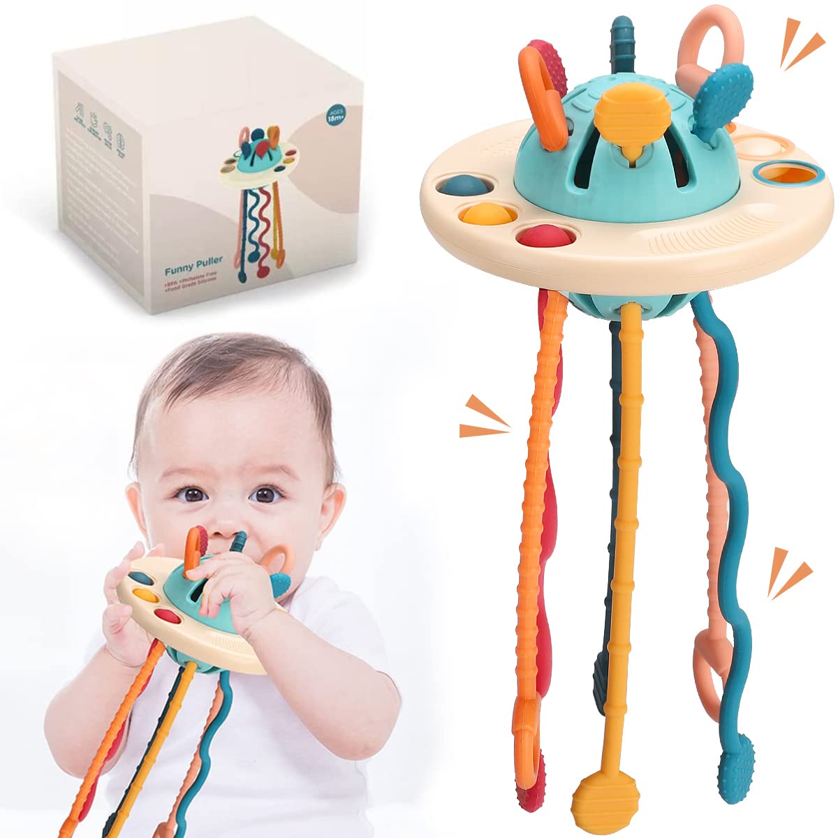 Sensory Toys For Toddlers 1-3, Baby Pull Toy&Fat Brain Toys for 12-18 month  old baby toys,Travel Toys For Toddlers 1-3, Fine Motor Skills Toys Gift