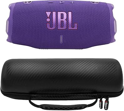 JBL Charge 6 Waterproof Portable Speaker Bundle with gSport Carbon Fiber Case Purple
