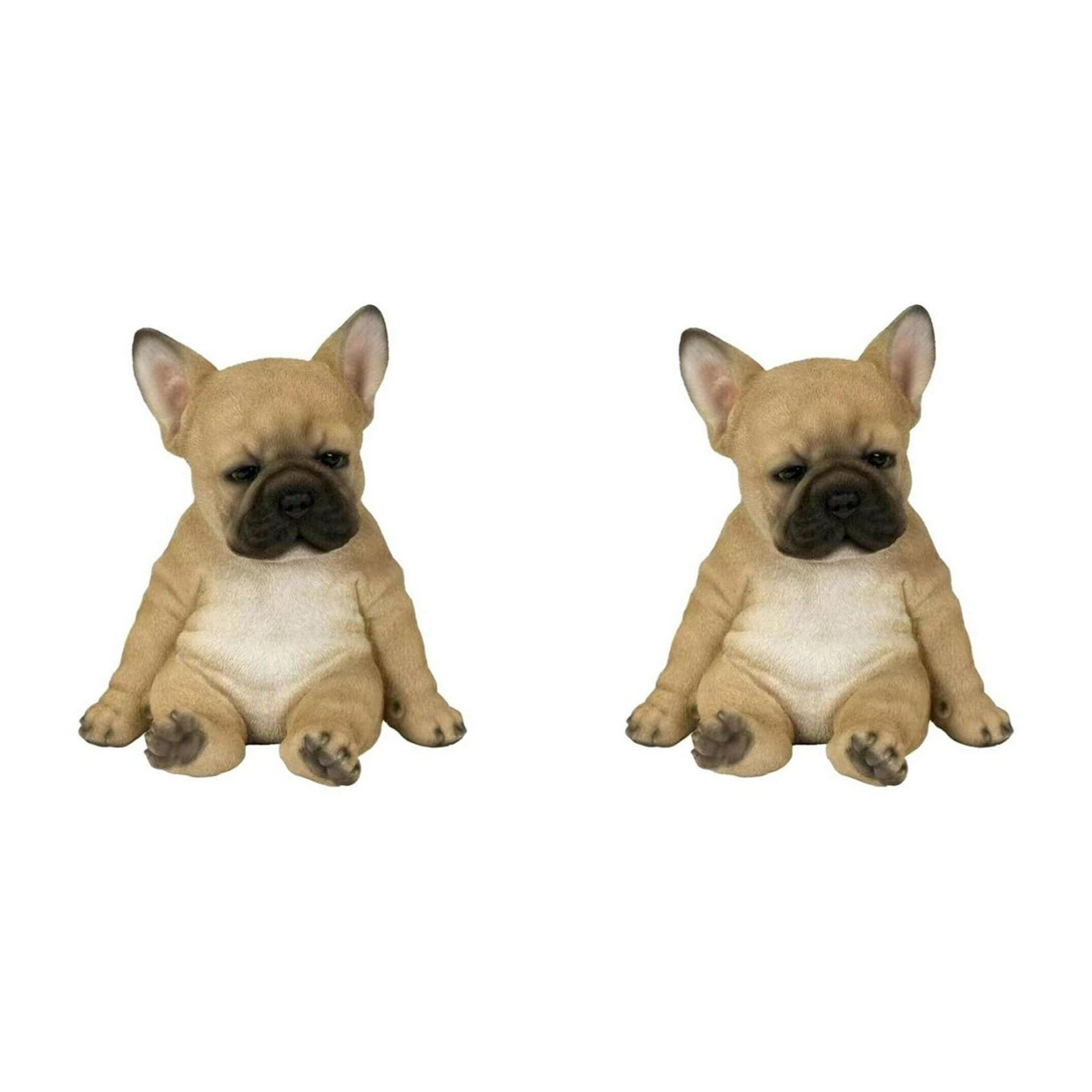 Vjsujehgy 2X French Bulldog Sculpture Ornament Dog Statue Figurine Outdoor Garden Decor Gift -Sitting Dog
