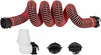 LITBM 15FT Heavy Duty RV Sewer Hose Kit - 24Mil Crushproof TPE, Bayonet Fittings & 4-in-1 Adapter, Red
