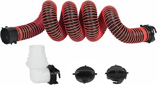 LITBM 15FT Heavy Duty RV Sewer Hose Kit - 24Mil Crushproof TPE, Bayonet Fittings & 4-in-1 Adapter, Red