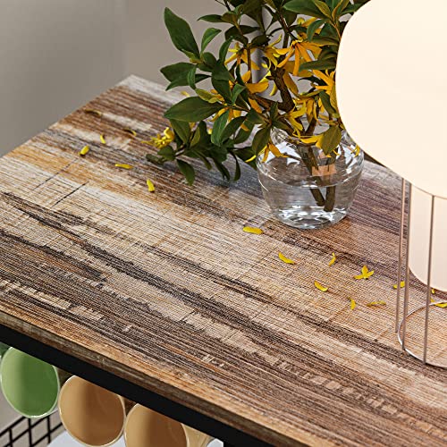 Ironck Wine Rack Table, Industrial Bar Cart On Wheels Kitchen Storage Cart For The Home Wood And Metal Frame, Rustic Brown #TOP2