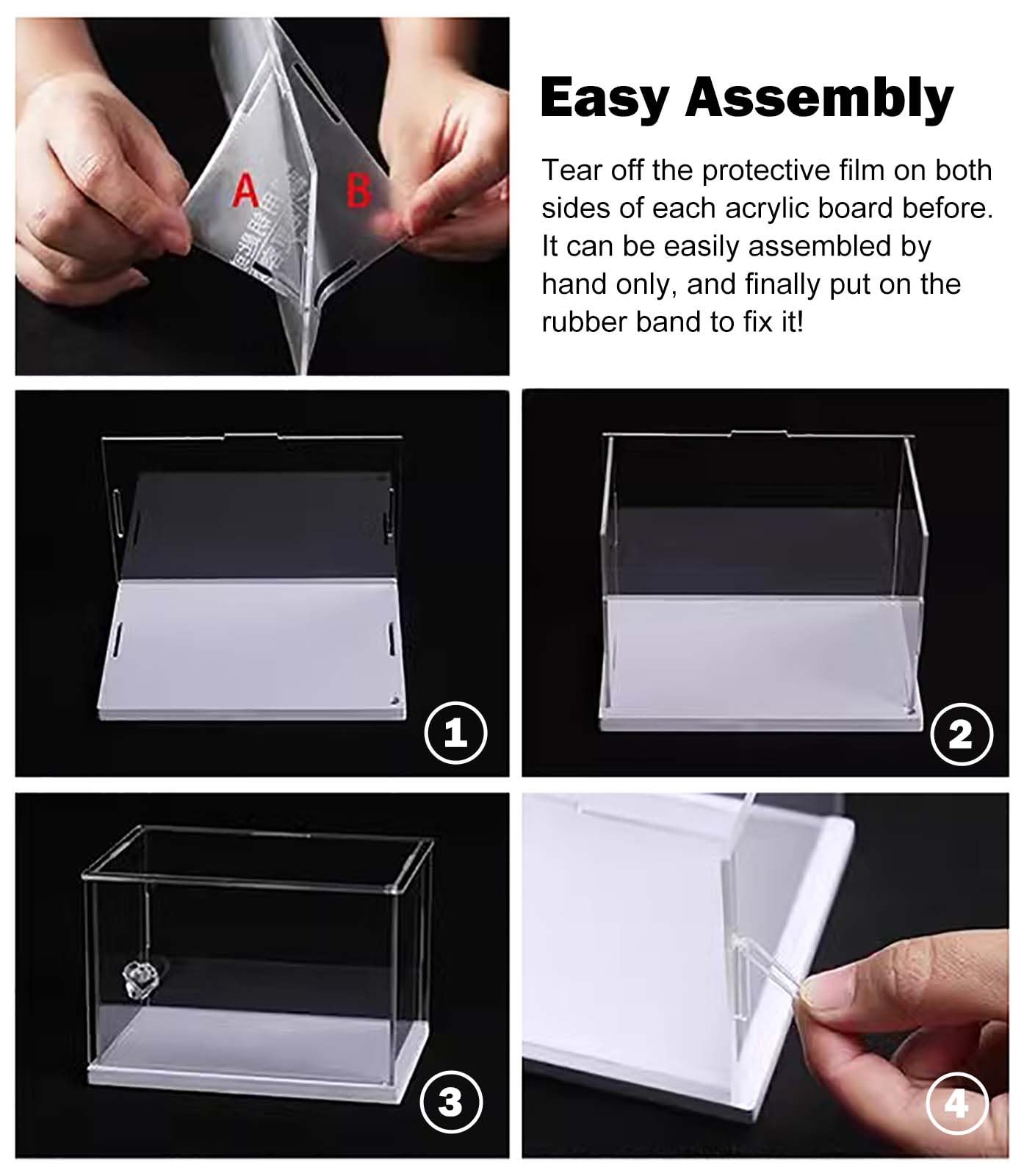 Vitrina Expositora Vitrina Expositora Rectangular de Acrílico con Protección UV | Vitrina de Plástico Transparente para Maquetas y Juguetes, Gran Cubierta Protectora Contra El Polvo(40x30x40cm(16x12x16in))
