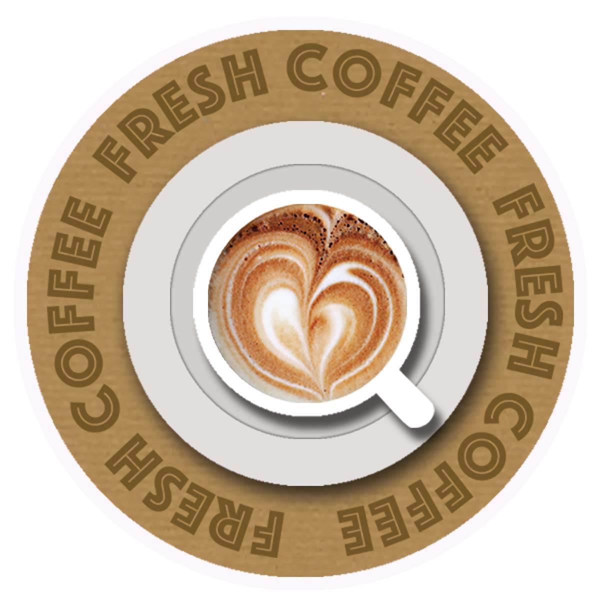 Fresh Coffee Brown Round Sticker for Baking Cooking Food Packaging (Pack of 500)