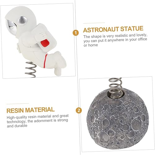 Miniatura 2 de IMIKEYA Adornos de astronauta, estatuas de resina, planeta, estatua de astronauta, juguete decorativo para salas de casa, juguetes para rellenar