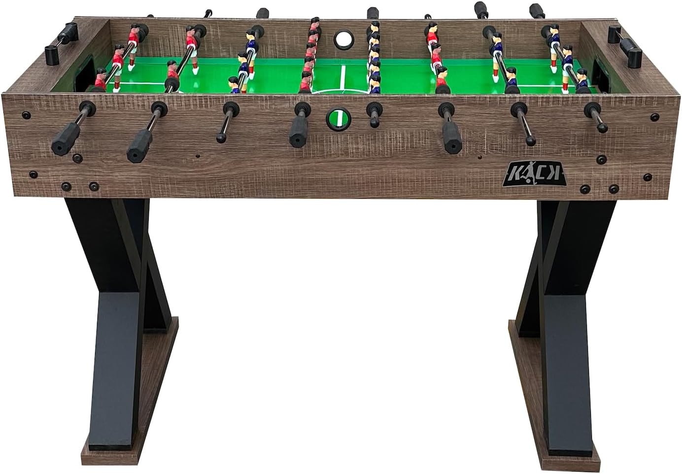 KICK Drias 48" Foosball Table – Compact Professional Indoor Table Soccer & Gaming Table for Adults with 2 Premium Balls, Semi-Solid Steel Rods, 1–3 Goalie Setup & Slide Scorers