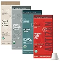 Vista 1 de Artizan Coffee USDA Organic Espresso Coffee Capsules For Nespresso Original Signature Blend Variety 40 Compatible Compostable Pods