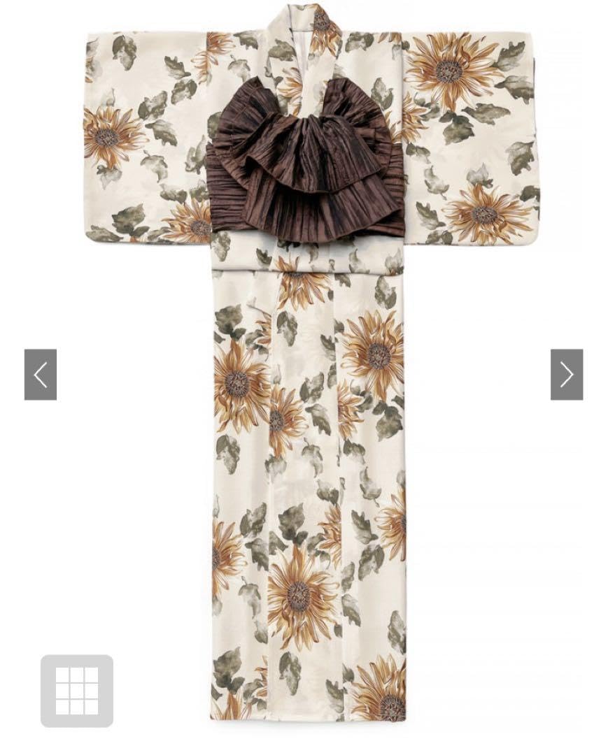 Amazon.co.jp: グレイル GRL 水彩 ひまわり 浴衣セット サイズF