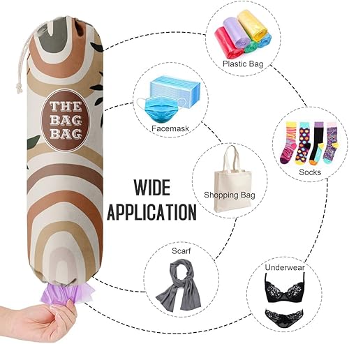 Miniatura 4 de Bolsa de comestibles, organizador de bolsas de comestibles con patrón bohemio para bolsas de compras, bolsas de plástico de montaje en pared,