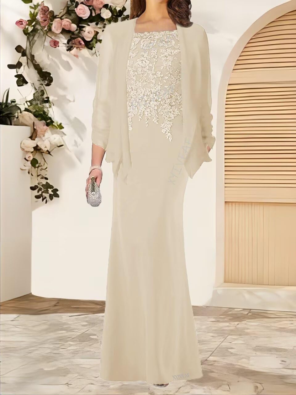 Mother of Bride Dresses with Jacket 2-Pieces Laces Appliques Mother of The Groom Dress Long Chiffon Formal Evening Gowns - Image 6
