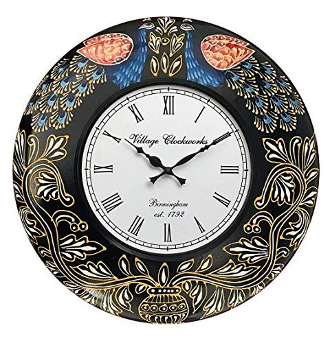 RoyalsCart Peacock Painting Analog Wall Clock (12×12 inches) [KTWC288]
