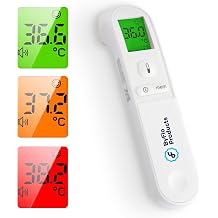 Forehead Thermometer for Adults and Babies, Non-Contact Thermometer Digital Infrared Thermometer with Fever Alarm, Infrared Touchless Temperature Fast 1-Second Reading, Memory Recall