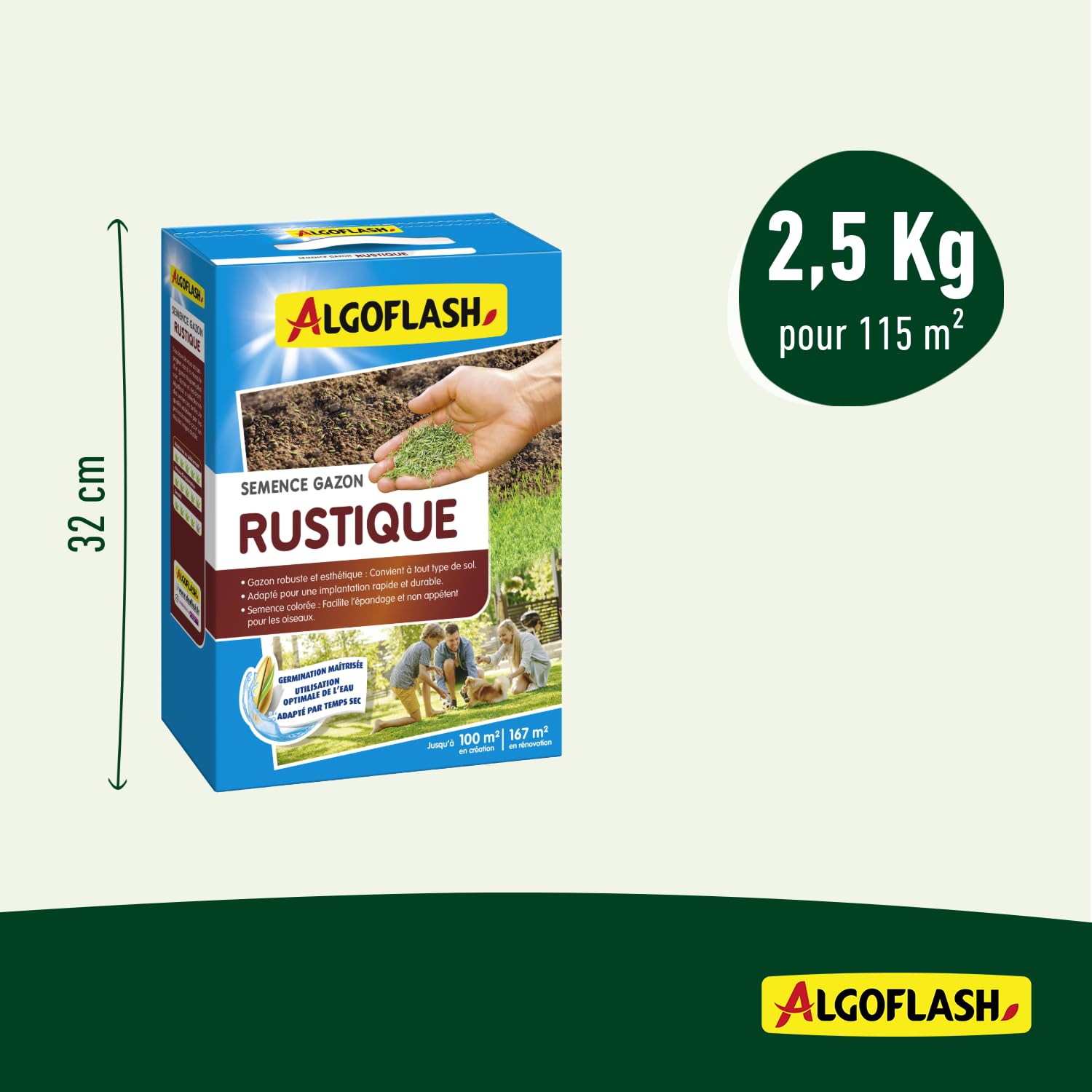 Algoflash Semence Gazon Rustique - 2,5 Kg