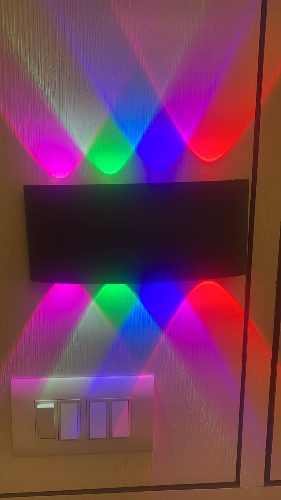 Blissbells LED Indoor/Outdoor UP & Down Wall Light Multicolour 8 Rays Light/Hotel Mall Cafe Shop Office Decoration