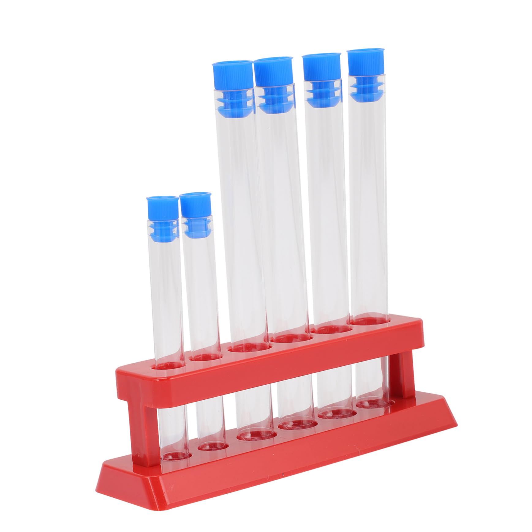 KICHOUSE 6pcs Plastic Vials Test Tube Container Stand Detachable Holder for Lab Testing Experiment School Use Random