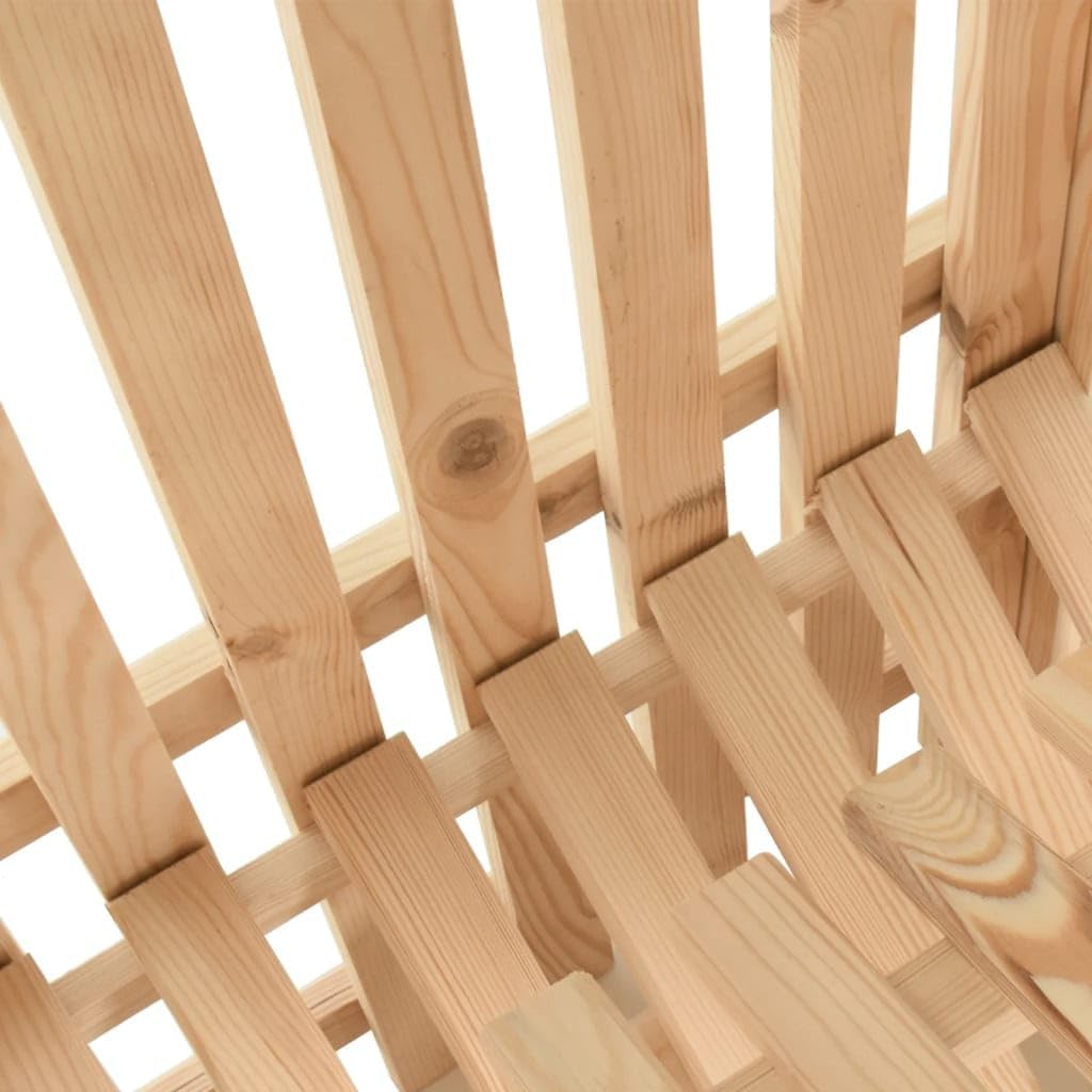 Kitchen Potato Box Storage Bin - Solid Pine Wood Vegetable Organizer with Ventilated Design, Rustic Countertop Pantry Crate, 19.7 x 19.7 x 31.5 Inches