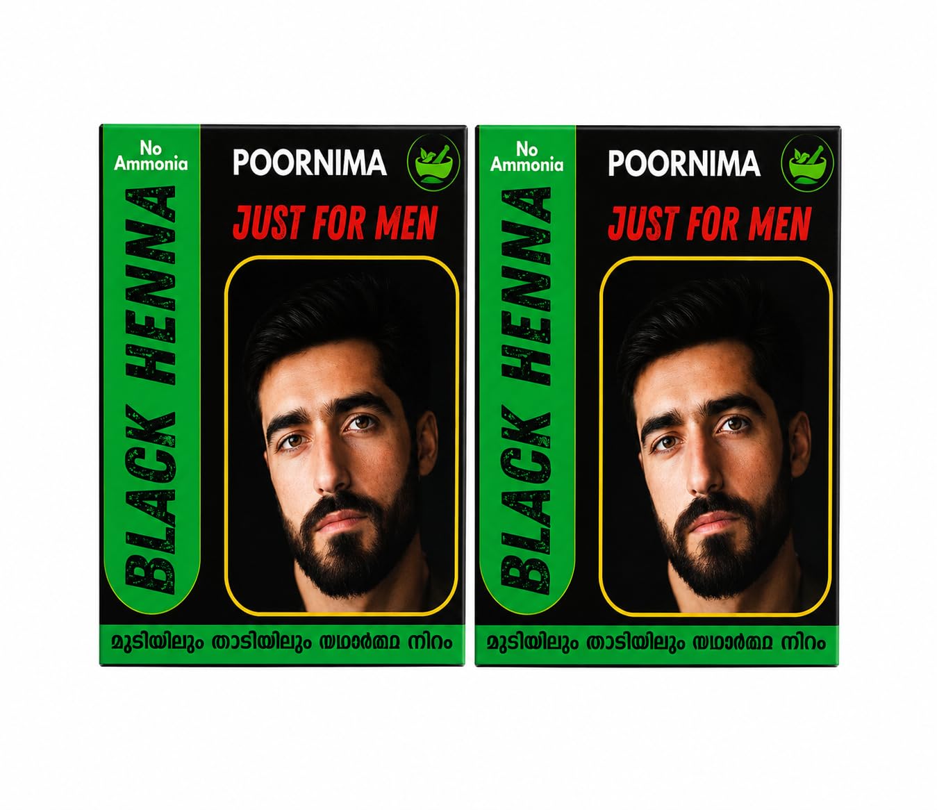 Poornima Black Henna Just For Men No Ammonia Hair & Beard Color (Pack of 2 Boxes | 5x2 Sachets x 8g) – Natural Black Hair Dye Powder for Grey Coverage, Soft Beard Care & Scalp Protection-image-33