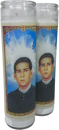 Miniatura 6 de veladora de rezo Santo toribio Romo Patrono de los inmigrantes oración en español al reverso veladora blanca sin aroma